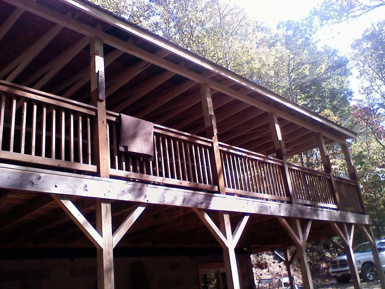 Timber framing under a new elevated porch and deck — Roof Leak Repair in Reva by Roofing Brothers